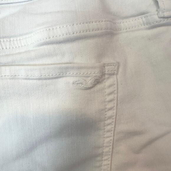 Hollister Curvy High Rise Short Cuffed Size 35 (21) White Summer Preppy Logo - Picture 4 of 7